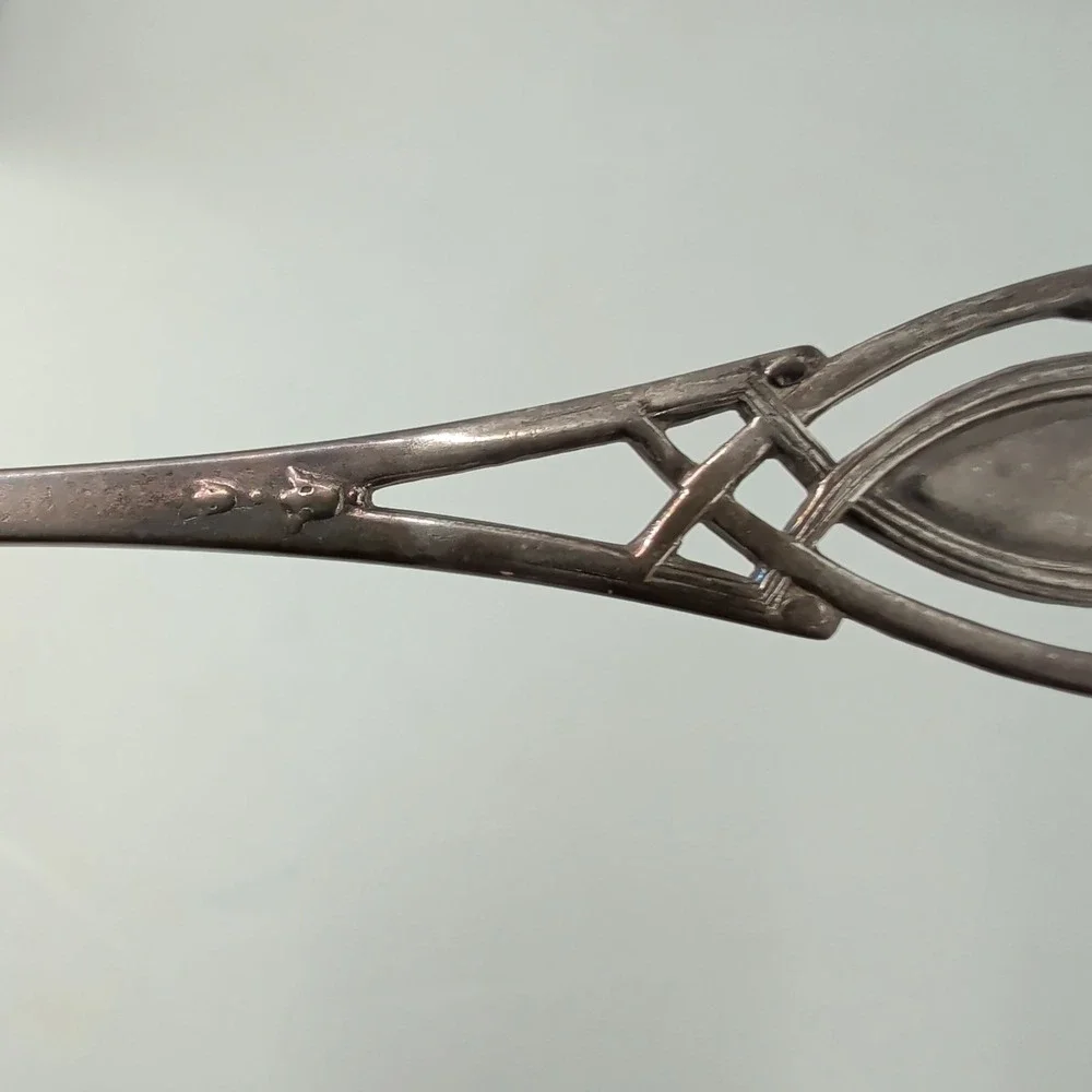 Monticello Lunt Sterling Silver 5 O'clock Spoons Set of 6 Art Nouveau No Mono